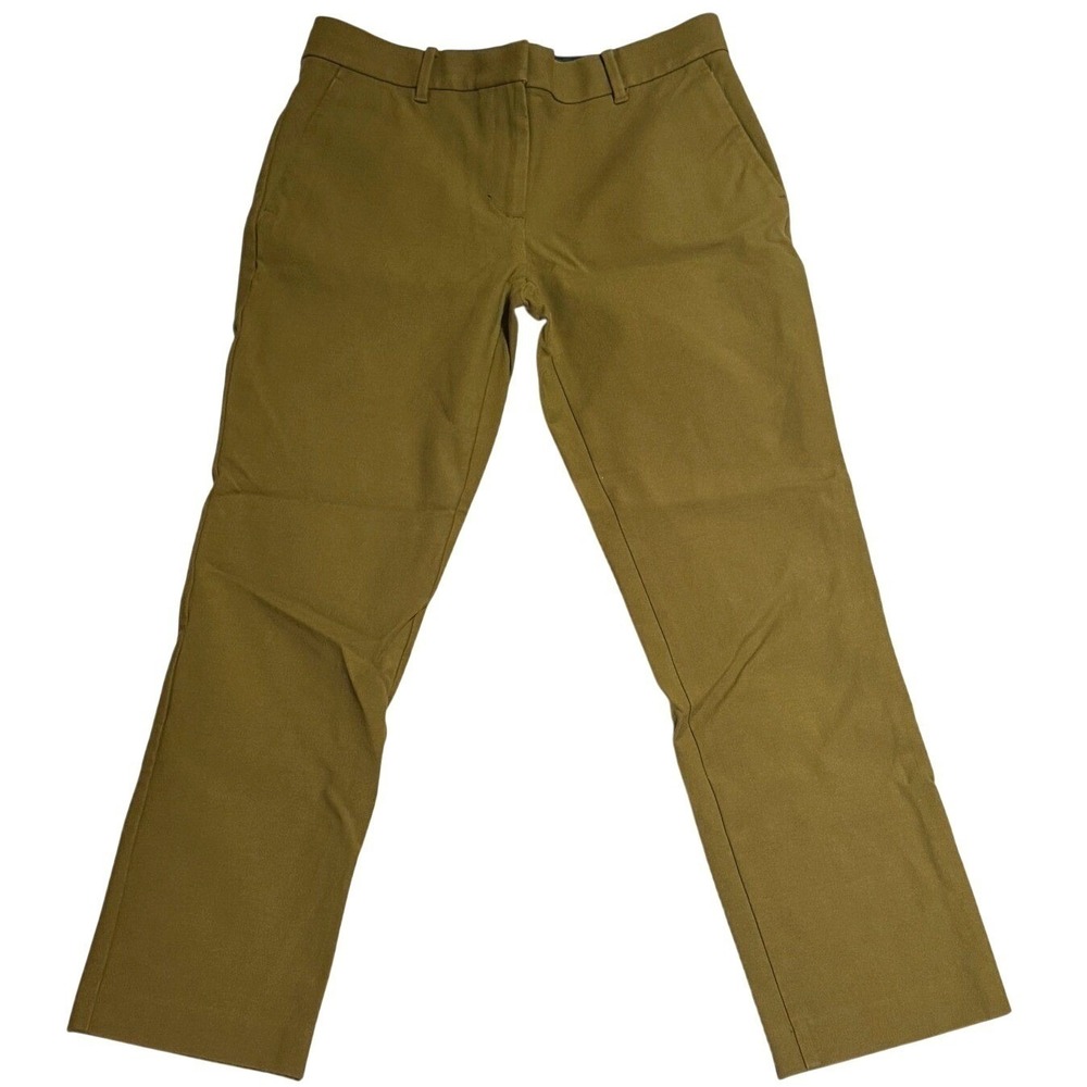 Straight Leg Work Trousers Women's 2‎ Stretch Tan Olive Ann Taylor Pants EUC
